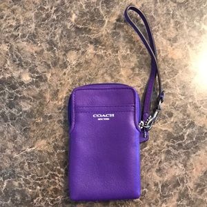 Purple Coach wristlet